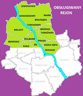 Mapka Warszawy: Białołęka, Bemowo, Bielany, Żoliborz,<br> Praga Południe